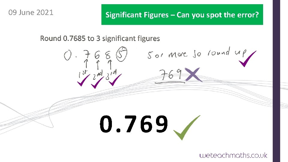 09 June 2021 Significant Figures – Can you spot the error? 0. 769 
