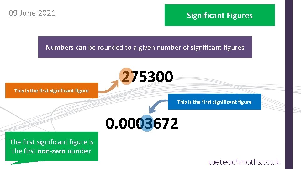 09 June 2021 Significant Figures Numbers can be rounded to a given number of