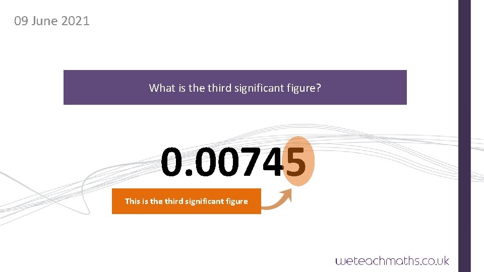 09 June 2021 What is the third significant figure? 0. 00745 This is the
