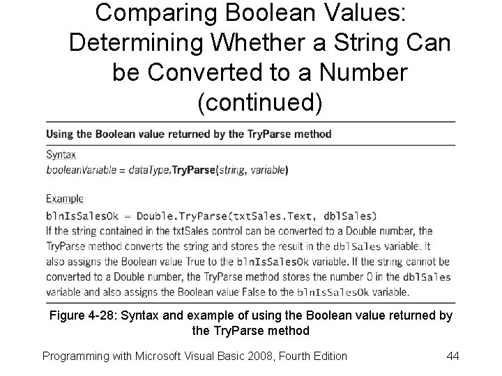 Comparing Boolean Values: Determining Whether a String Can be Converted to a Number (continued)