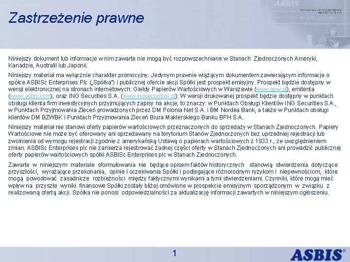 IBDINGWar OPX 20070976. 8 6/9/2021 3: 16 PM Zastrzeżenie prawne Niniejszy dokument lub informacje