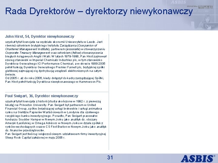 IBDINGWar OPX 20070976. 8 6/9/2021 3: 20 PM Rada Dyrektorów – dyrektorzy niewykonawczy John