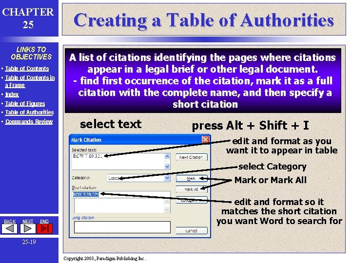 CHAPTER 25 LINKS TO OBJECTIVES • Table of Contents in a Frame • Index CHAPTER 25 LINKS TO OBJECTIVES • Table of Contents in a Frame • Index