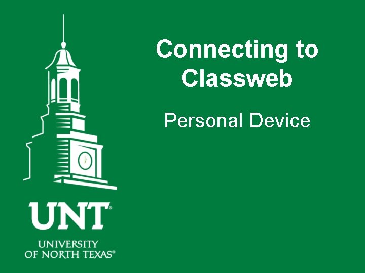 Connecting to Classweb Personal Device 