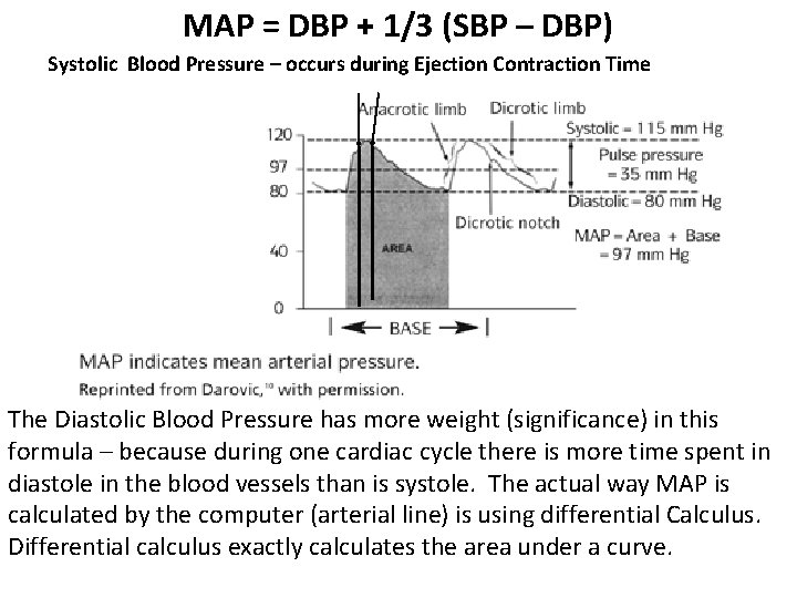 MAP = DBP + 1/3 (SBP – DBP) Systolic Blood Pressure – occurs during