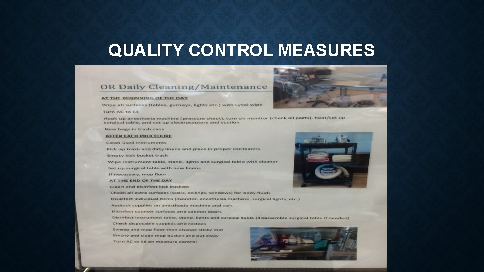 QUALITY CONTROL MEASURES 