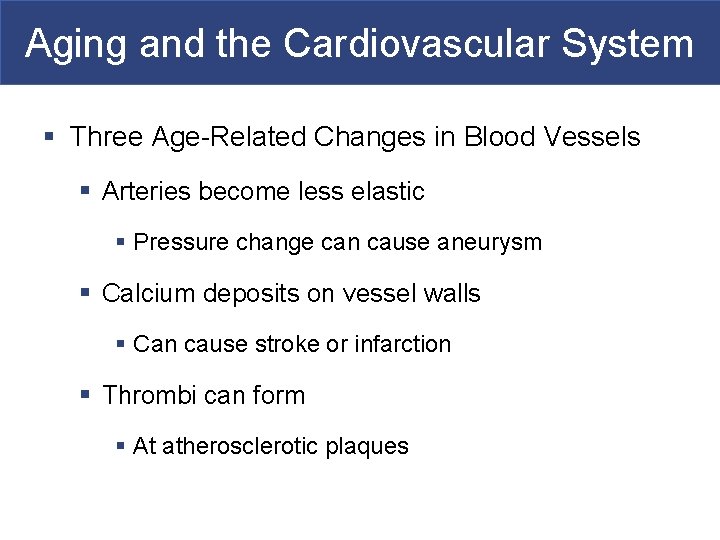 Aging and the Cardiovascular System § Three Age-Related Changes in Blood Vessels § Arteries