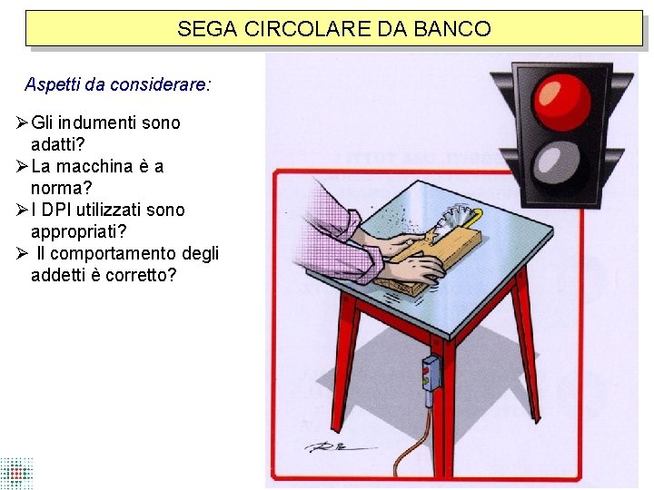 SEGA CIRCOLARE DA BANCO Aspetti da considerare: Gli indumenti sono adatti? La macchina è