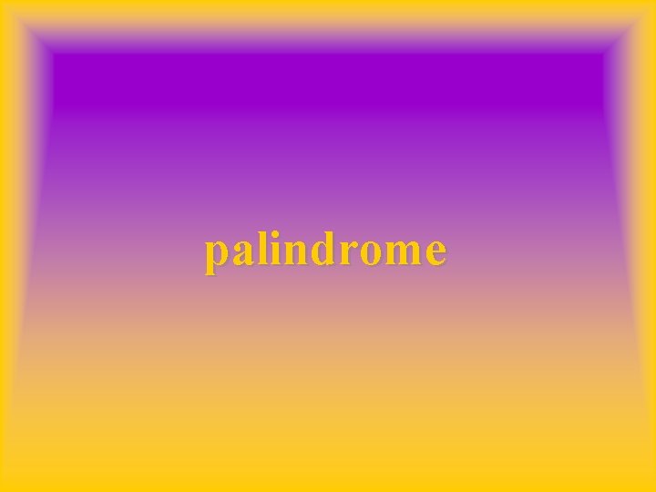 palindrome 