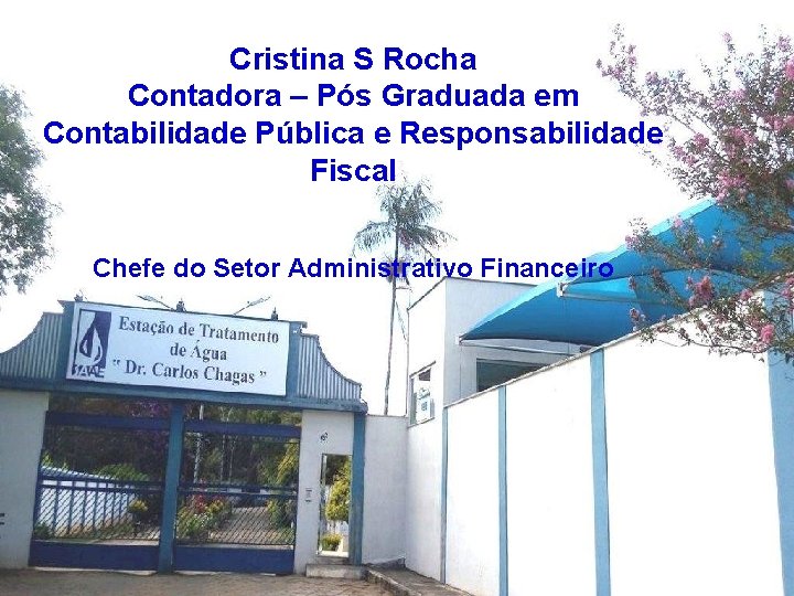 Cristina S Rocha Contadora – Pós Graduada em Contabilidade Pública e Responsabilidade Fiscal Chefe