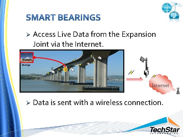 Ø Access Live Data from the Expansion Joint via the Internet. Bearings Internet Ø