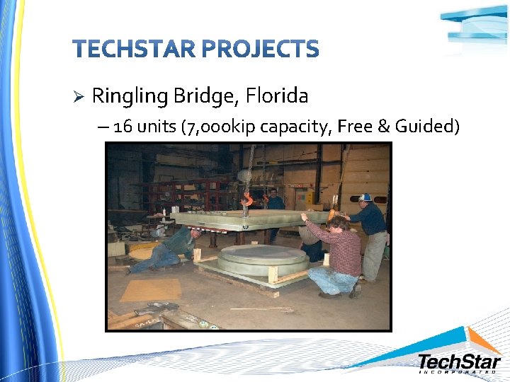 Ø Ringling Bridge, Florida – 16 units (7, 000 kip capacity, Free & Guided)
