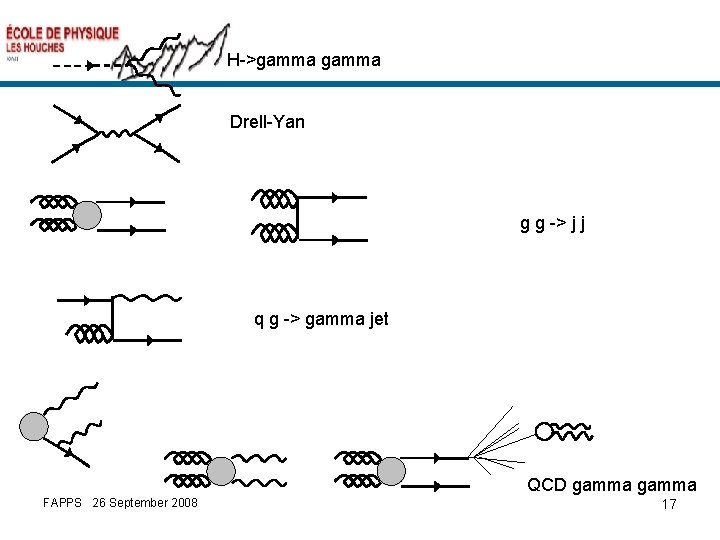 H->gamma Drell-Yan g g -> j j q g -> gamma jet QCD gamma