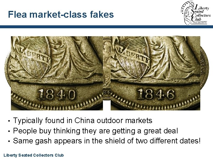 Flea market-class fakes Typically found in China outdoor markets • People buy thinking they