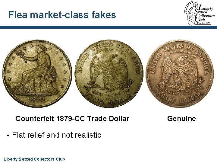Flea market-class fakes Counterfeit 1879 -CC Trade Dollar • Flat relief and not realistic