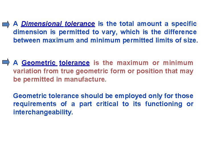 A Dimensional tolerance is the total amount a specific dimension is permitted to vary,
