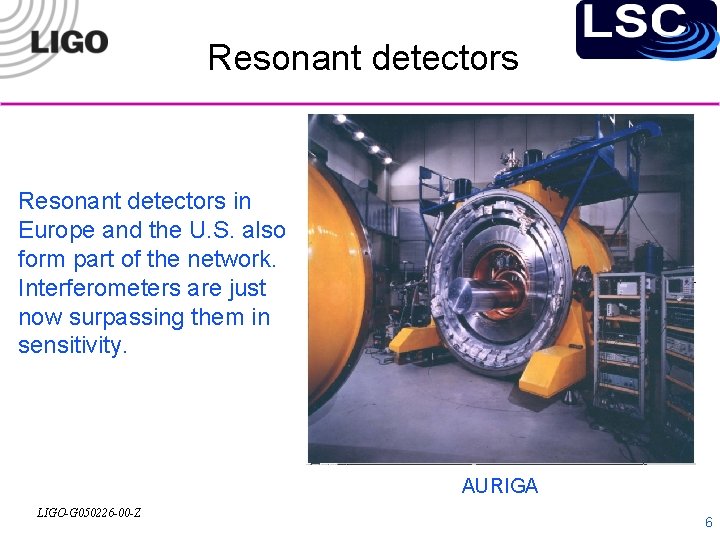 Resonant detectors in Europe and the U. S. also form part of the network.