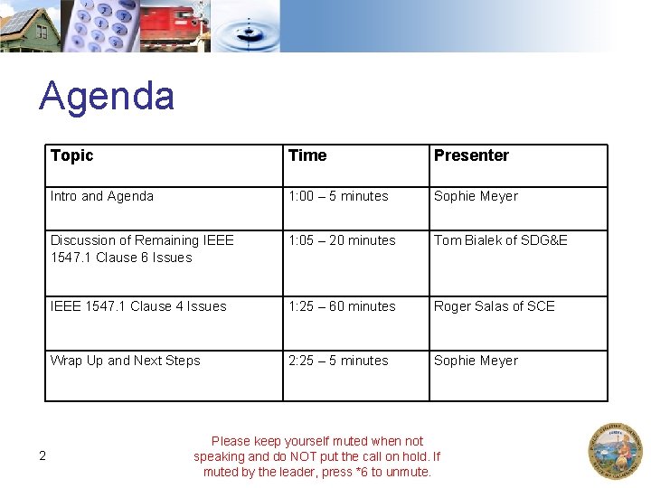 Agenda 2 Topic Time Presenter Intro and Agenda 1: 00 – 5 minutes Sophie