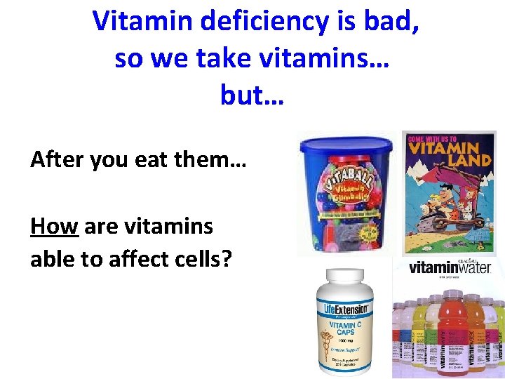Vitamin deficiency is bad, so we take vitamins… but… After you eat them… How