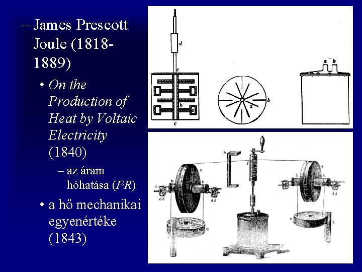 – James Prescott Joule (18181889) • On the Production of Heat by Voltaic Electricity