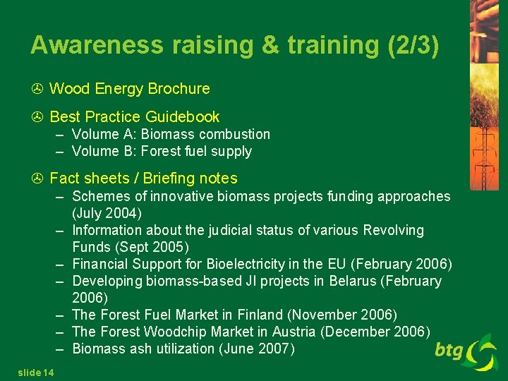 Awareness raising & training (2/3) > Wood Energy Brochure > Best Practice Guidebook –