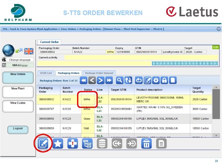 S-TTS ORDER BEWERKEN 10 