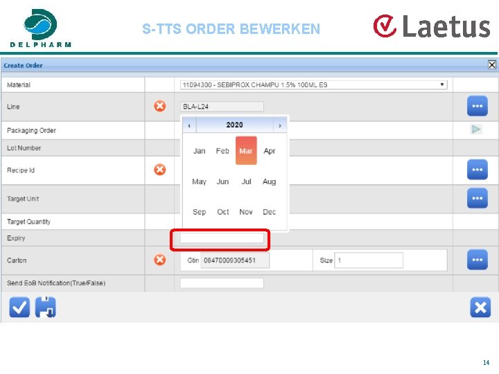 S-TTS ORDER BEWERKEN 14 