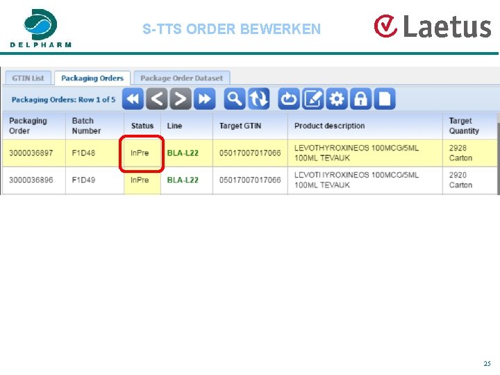 S-TTS ORDER BEWERKEN 25 