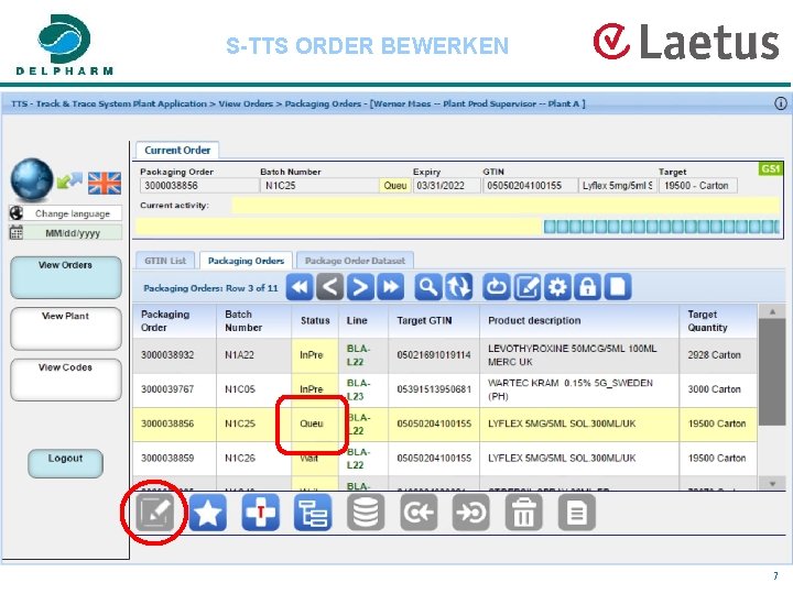 S-TTS ORDER BEWERKEN 7 