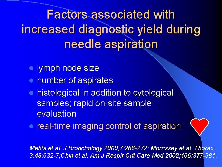 Factors associated with increased diagnostic yield during needle aspiration lymph node size l number