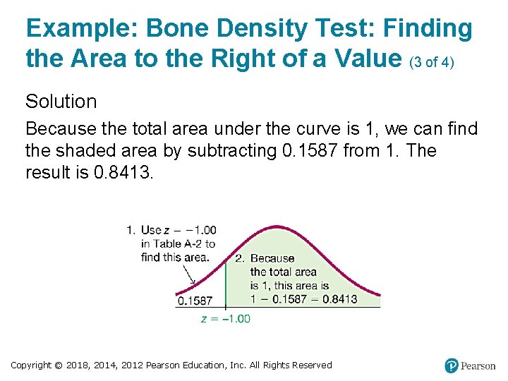 Example: Bone Density Test: Finding the Area to the Right of a Value (3