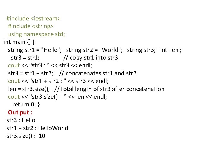#include <iostream> #include <string> using namespace std; int main () { string str 1