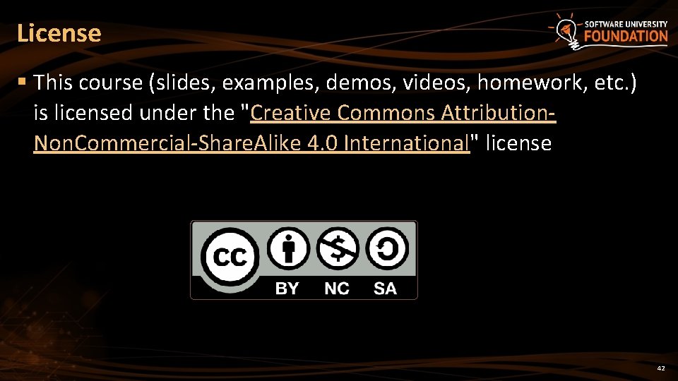 License § This course (slides, examples, demos, videos, homework, etc. ) is licensed under