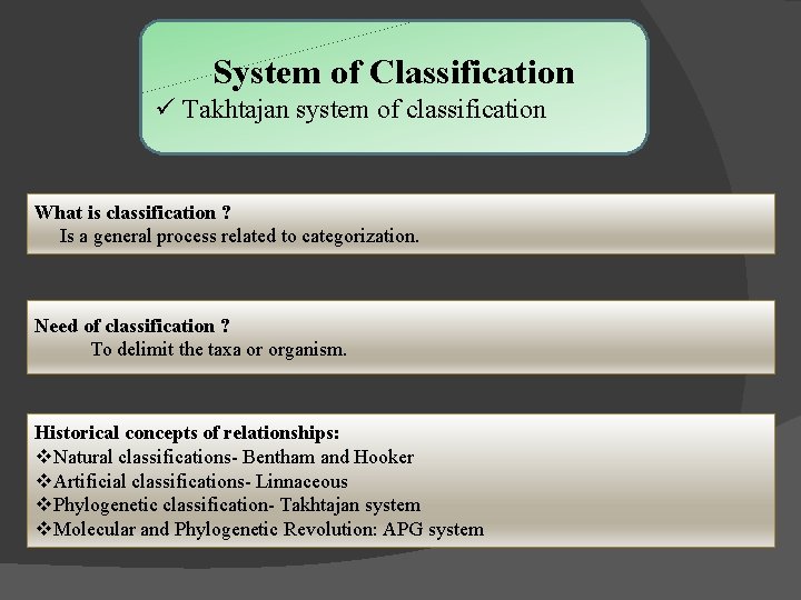System of Classification ü Takhtajan system of classification What is classification ? Is a