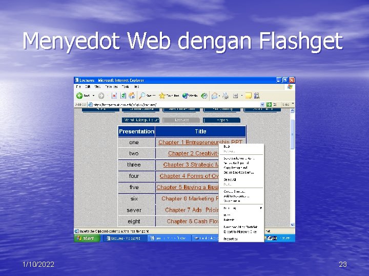 Menyedot Web dengan Flashget 1/10/2022 23 