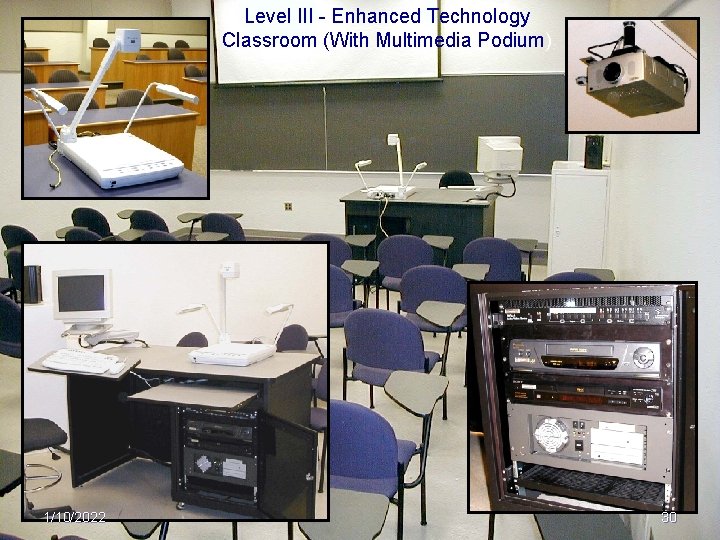 Level III - Enhanced Technology Classroom (With Multimedia Podium) 1/10/2022 30 