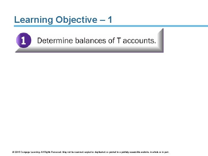 Learning Objective – 1 © 2015 Cengage Learning. All Rights Reserved. May not be