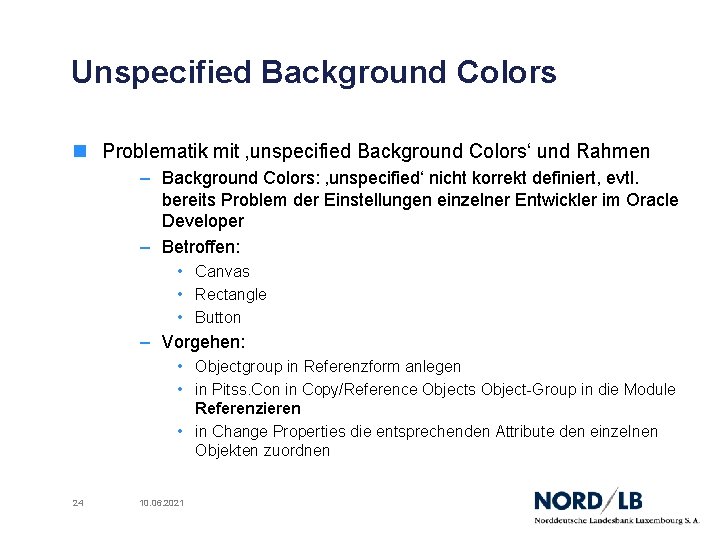 Unspecified Background Colors n Problematik mit ‚unspecified Background Colors‘ und Rahmen – Background Colors: