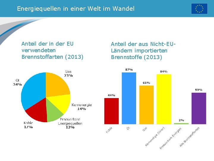 Energiequellen in einer Welt im Wandel Anteil der in der EU verwendeten Brennstoffarten (2013)