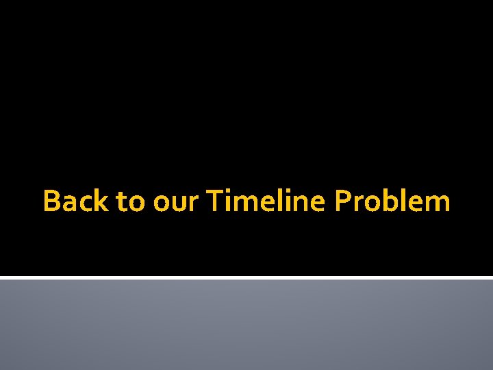 Back to our Timeline Problem 