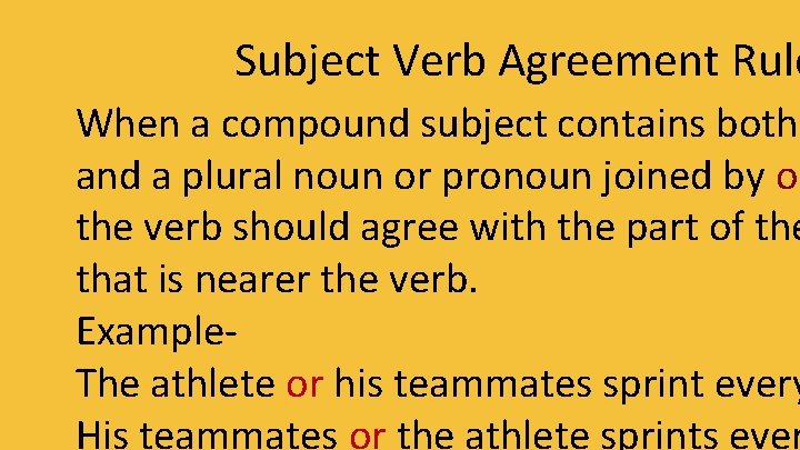 Subject Verb Agreement Rule When a compound subject contains both and a plural noun