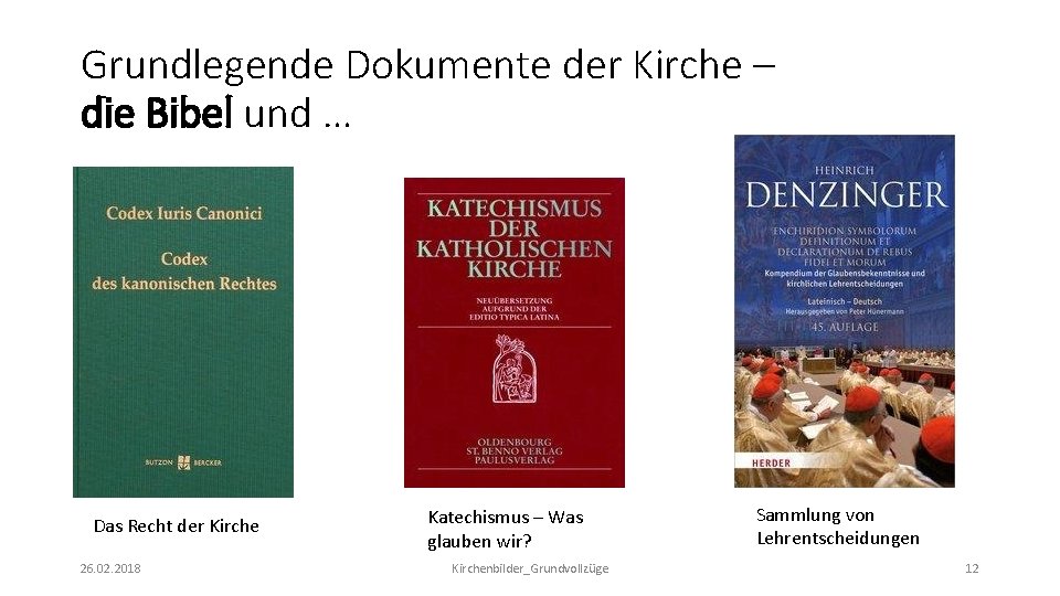 Grundlegende Dokumente der Kirche – die Bibel und … Das Recht der Kirche 26.