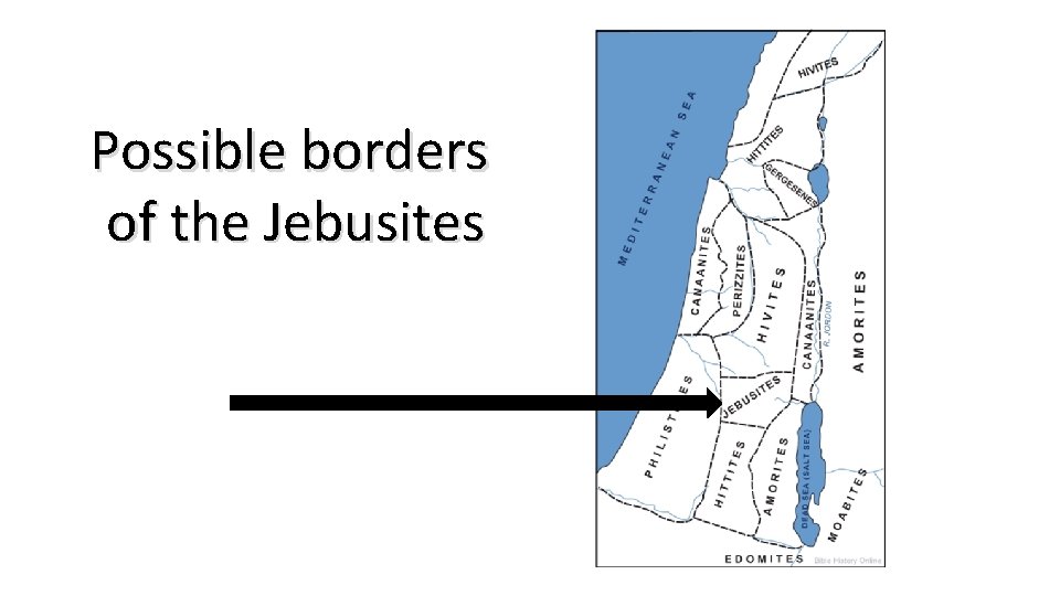 Possible borders of the Jebusites 