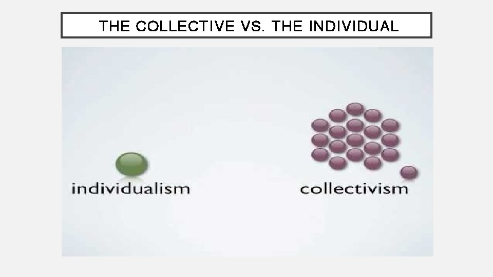 THE COLLECTIVE VS. THE INDIVIDUAL 