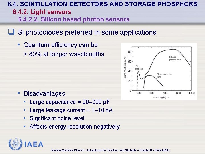 6. 4. SCINTILLATION DETECTORS AND STORAGE PHOSPHORS 6. 4. 2. Light sensors 6. 4.