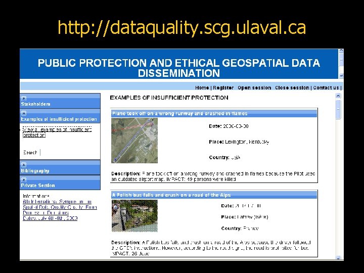 http: //dataquality. scg. ulaval. ca 