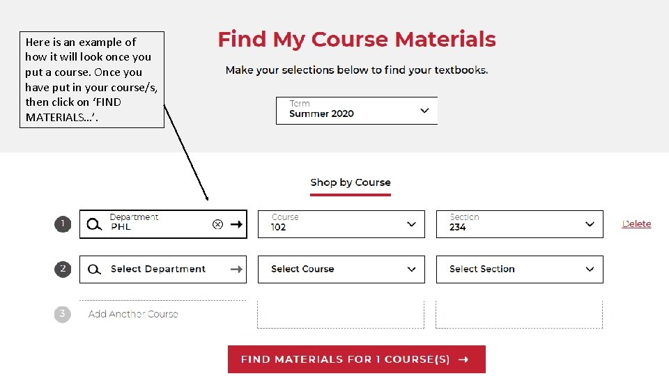 Here is an example of how it will look once you put a course.