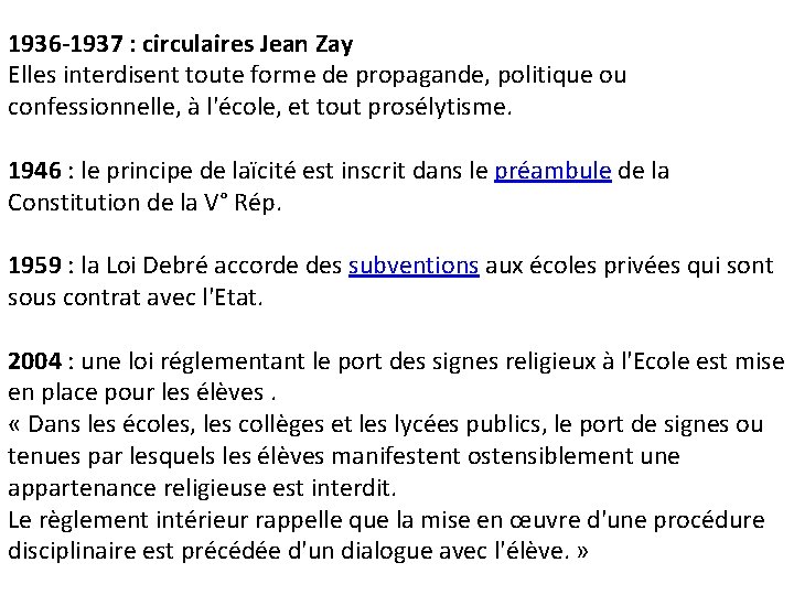 1936 -1937 : circulaires Jean Zay Elles interdisent toute forme de propagande, politique ou