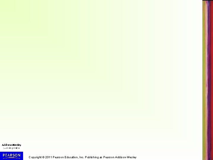 Copyright © 2011 Pearson Education, Inc. Publishing as Pearson Addison-Wesley 