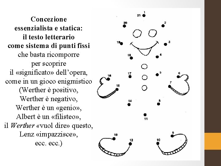 Concezione essenzialista e statica: il testo letterario come sistema di punti fissi che basta